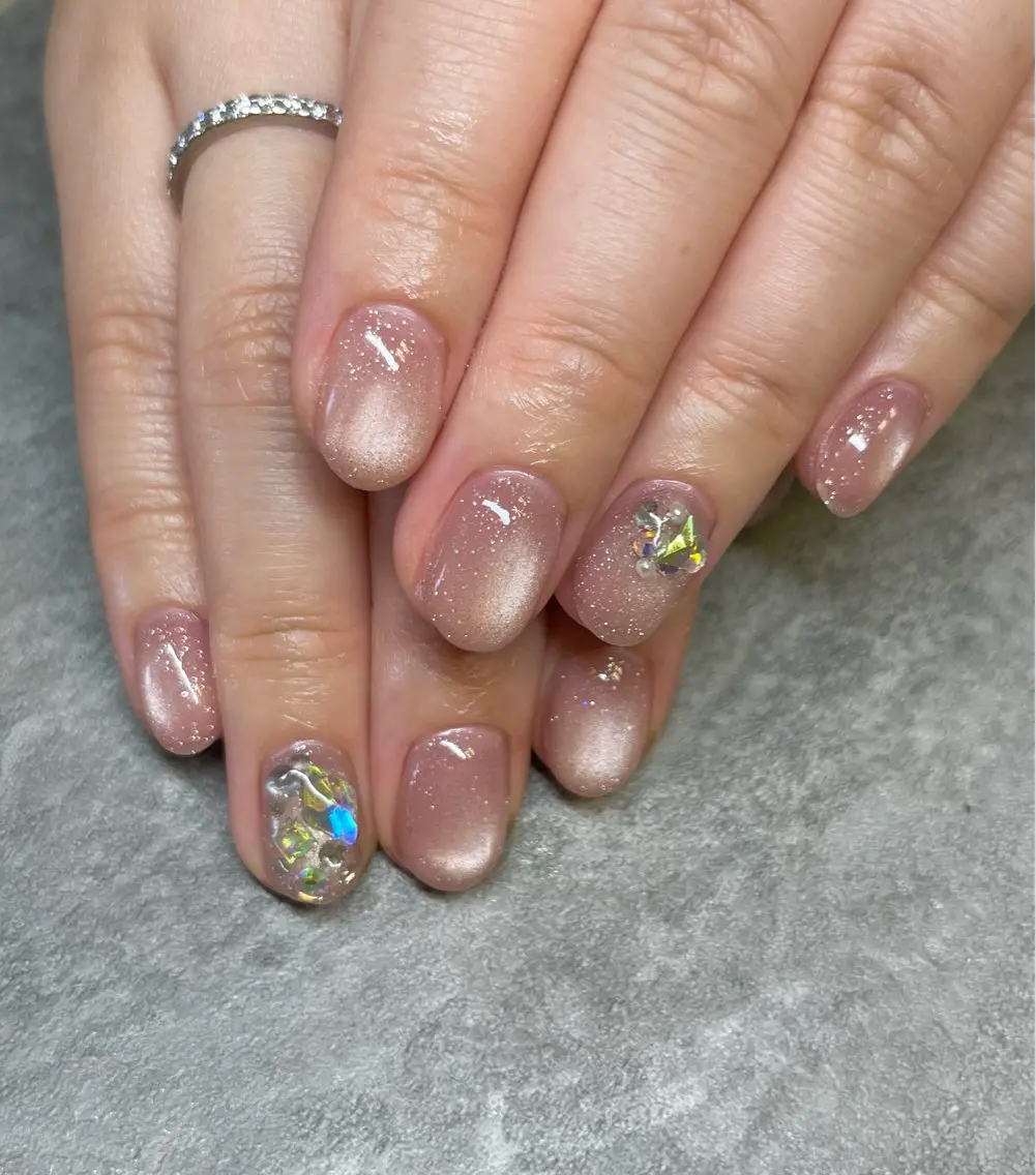 ネイル フラッシュネイル フラッシュマグ マグネットネイル Momonails Ayanoのネイルデザイン