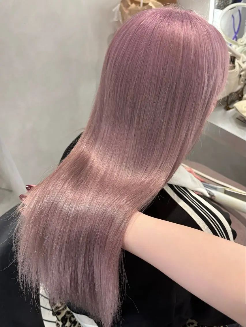 ロング ヘアカラー トリートメント ヘアセット 🤍艶髪 × 透明感カラー│フウカのヘアスタイル