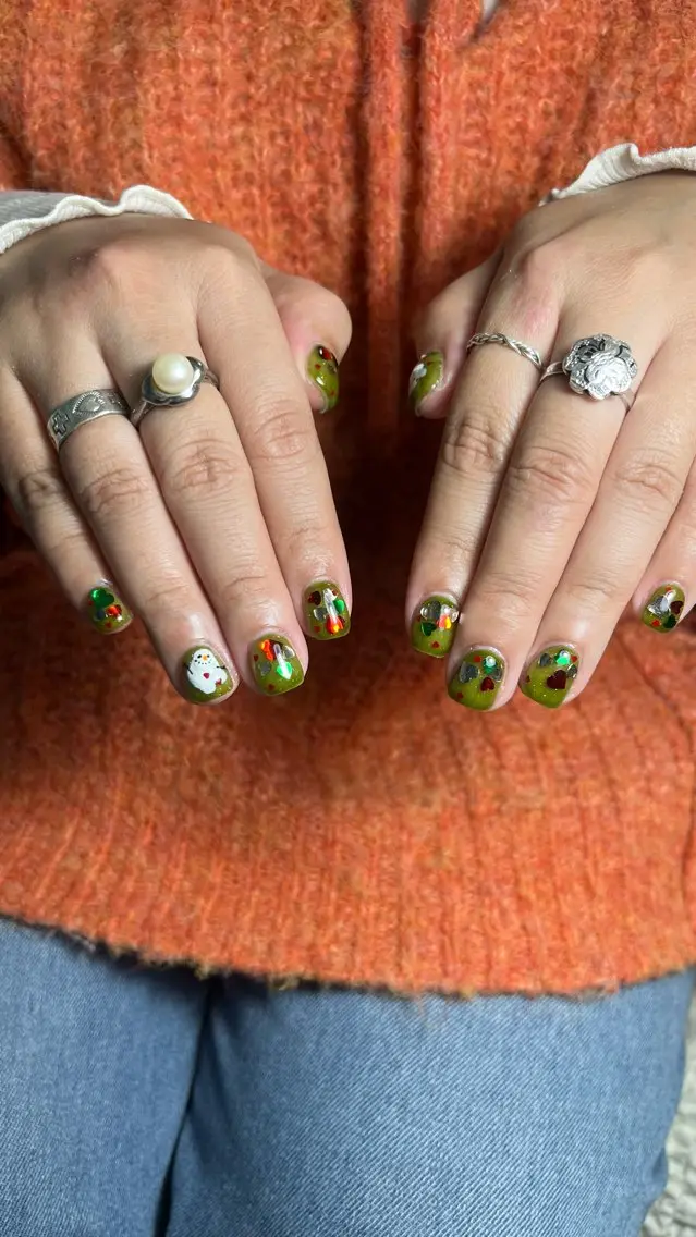 ネイル 持ち込み 冬ネイル クリスマス nailsalon 702  小夏のネイルデザイン