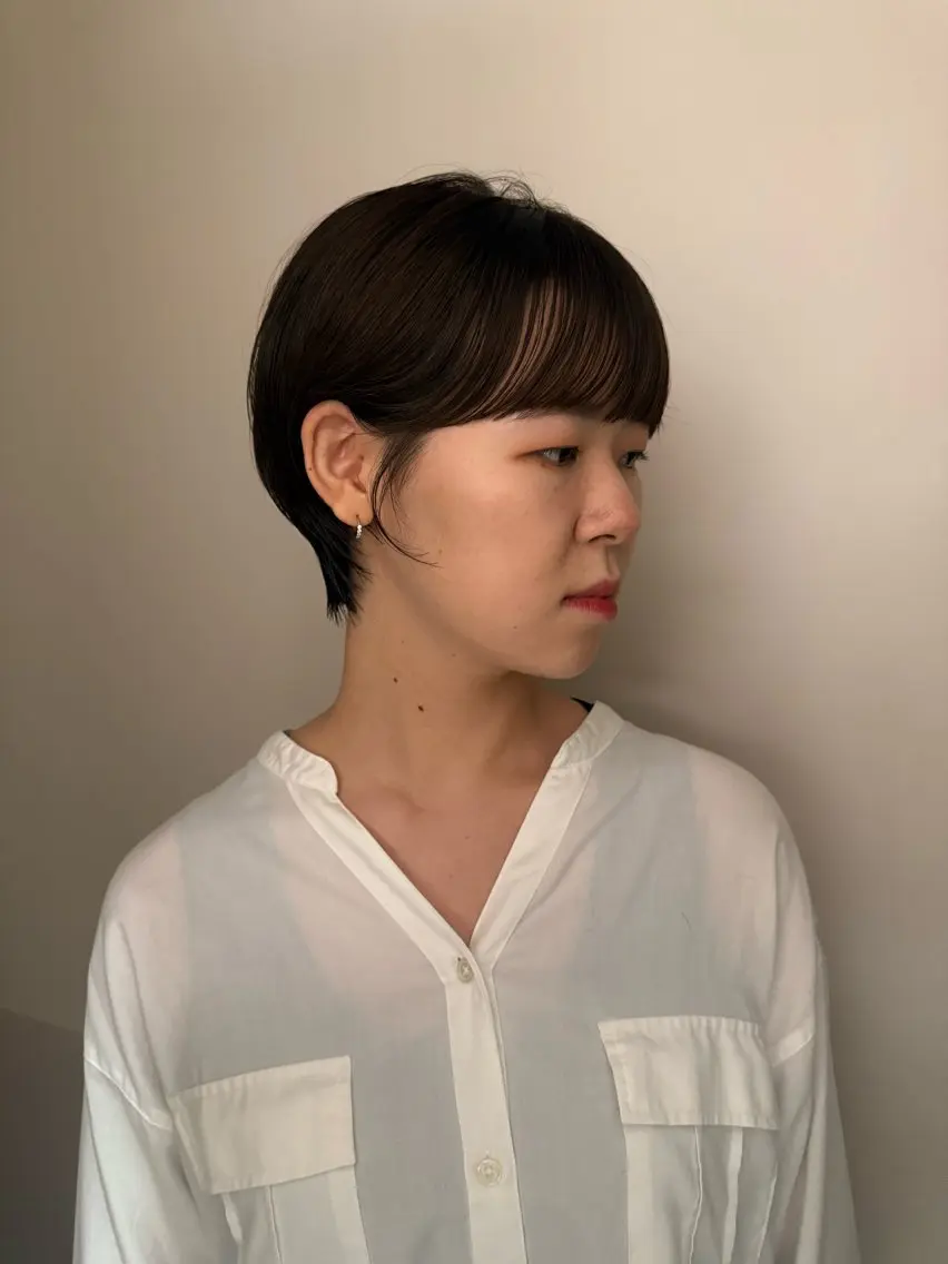 ショート ハンサムショート くびれヘア ショートヘア M E I  🪷 似合わせヘルシーヘアのヘアスタイル