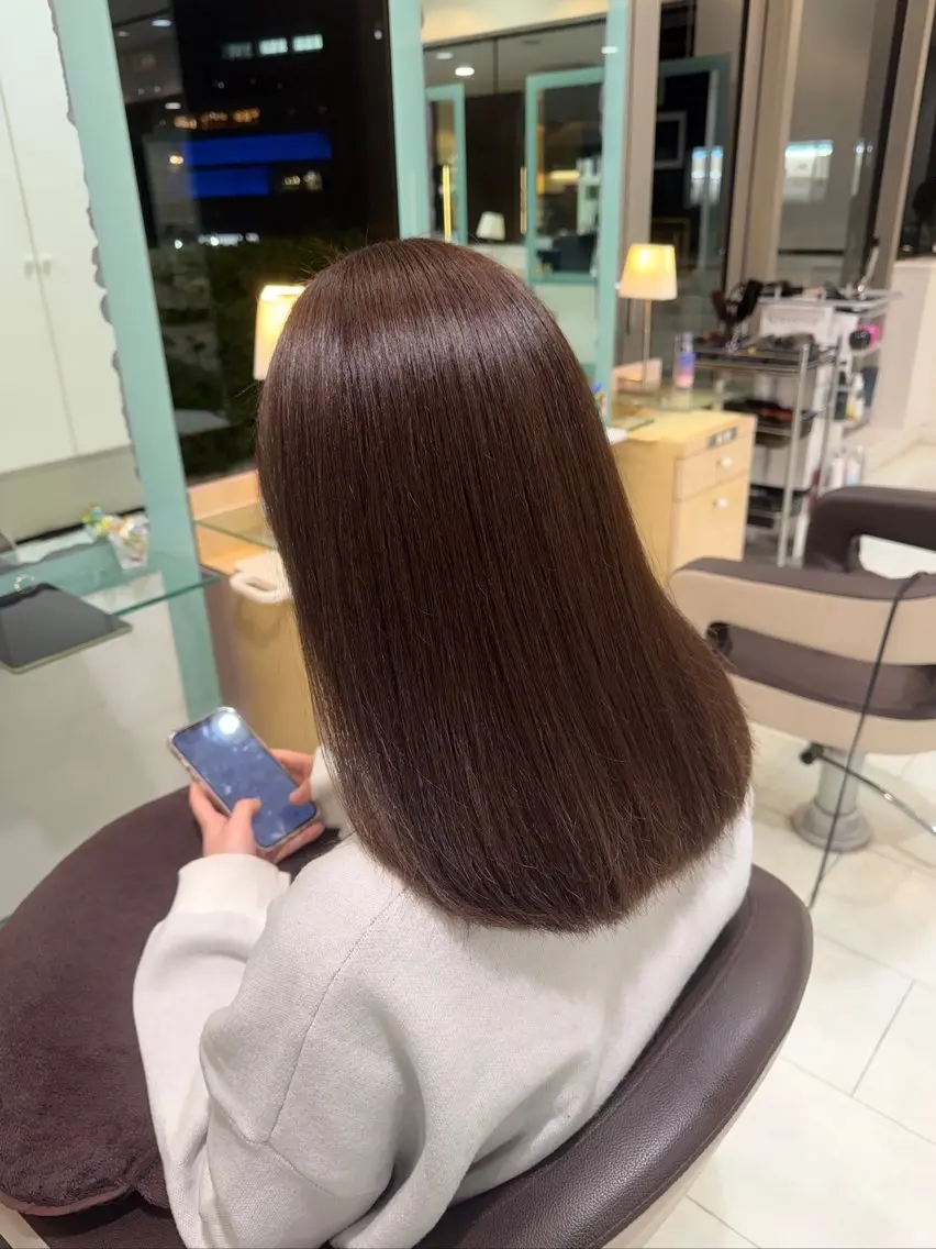 セミロング カット ヘアカラー トリートメント 透明感カラー／ 艶髪／たなべだいのヘアスタイル