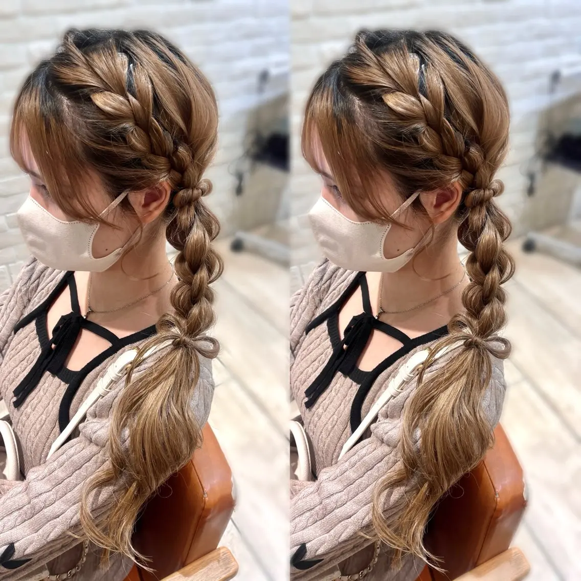ロング ヘアアレンジ ヘアセット 韓国レイヤー 暖色カラー/さくらのヘアスタイル