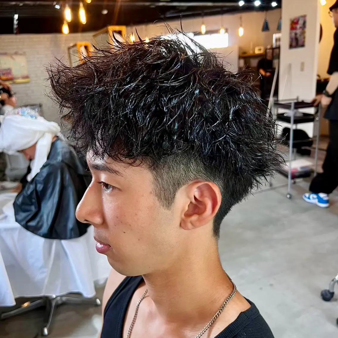 ショート パーマ メンズ シャドウ ツイスパ ニュアンスおがたのヘアスタイル