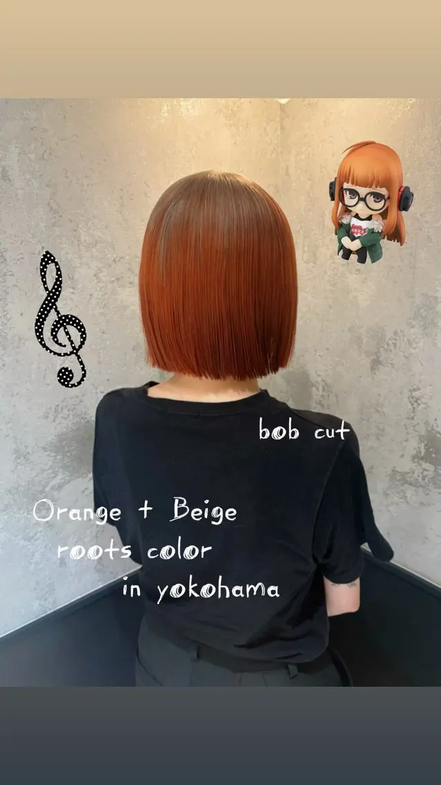 カラー オレンジ ヘアカラー 🎼デザインカラー ヘアメ たま🎀のヘアスタイル