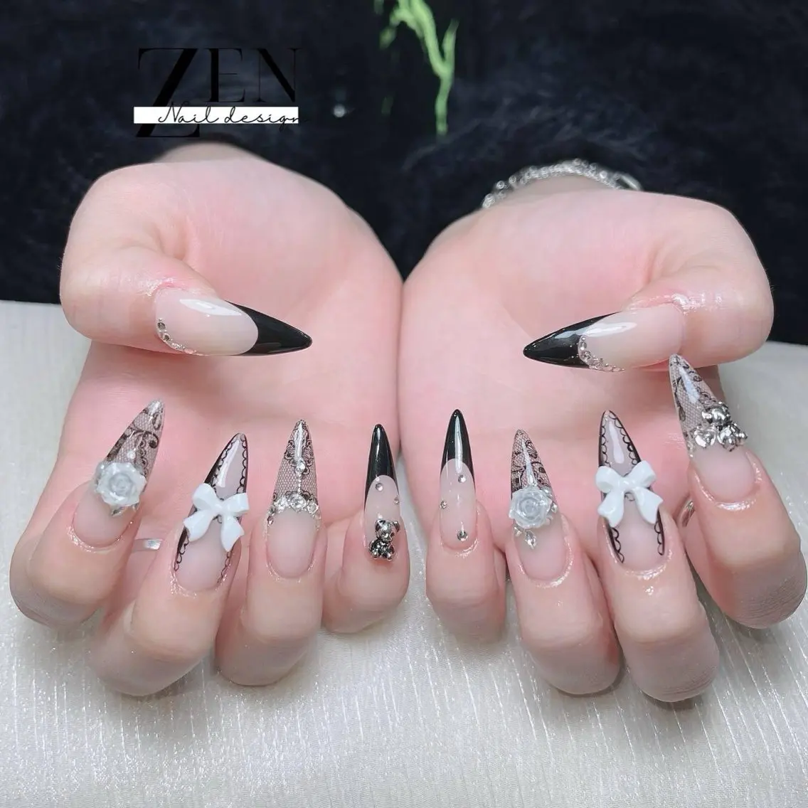 ネイル チークネイル フレンチネイル ジェルネイル 韓国ネイル マグネットネイル ハンドネイル Zen Nail Design 池袋のネイルデザイン