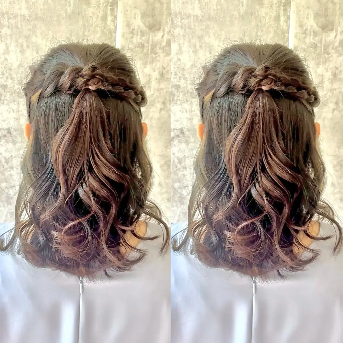 セミロング ヘアアレンジ ヘアセット ヘアメ🎀ハイトーン 🩵エクステ🪄しほのヘアスタイル