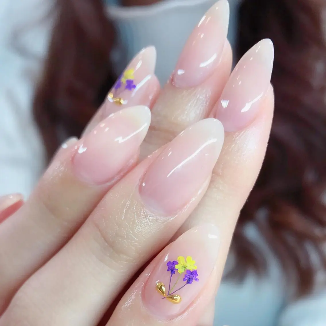 ネイル オフィスネイル シンプルネイル 春ネイル nailart ecritのネイルデザイン