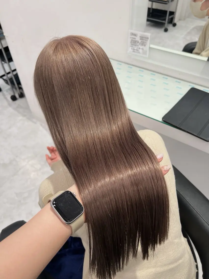 セミロング カラー ヘアカラー トリートメント ヘアセット ダブルカラー｜ なおき｜池袋美容師のヘアスタイル