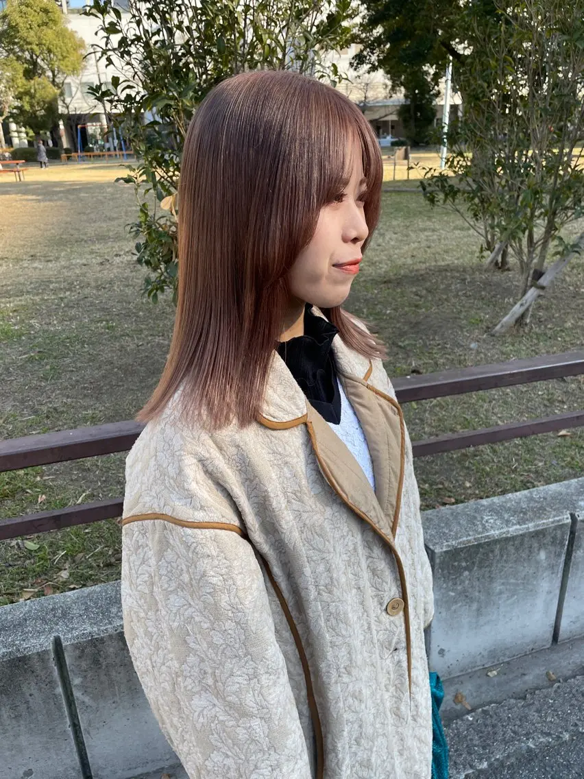 ミディアム ラベンダーベージュ fubuki🪷 似合わせカットカラーのヘアスタイル
