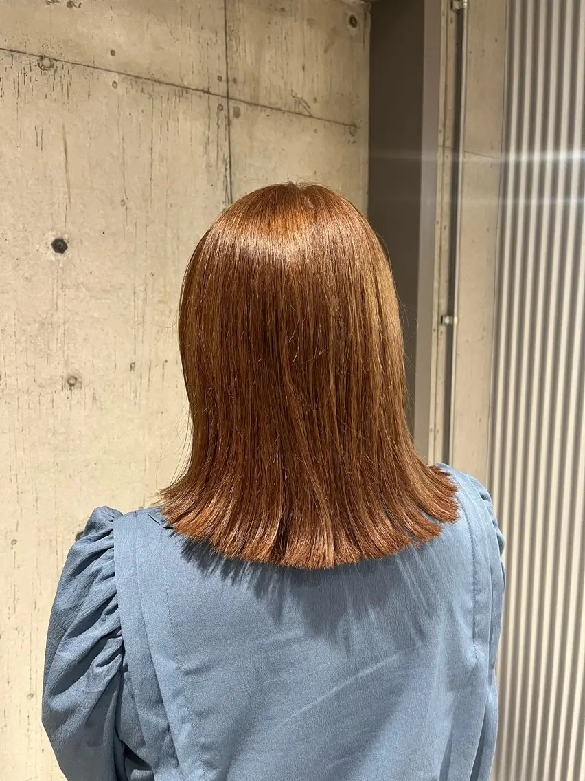 ミディアム カラー ヘアアレンジ カット ヘアカラー トリートメント ボブ×艶カラー 特化・リクト💥のヘアスタイル
