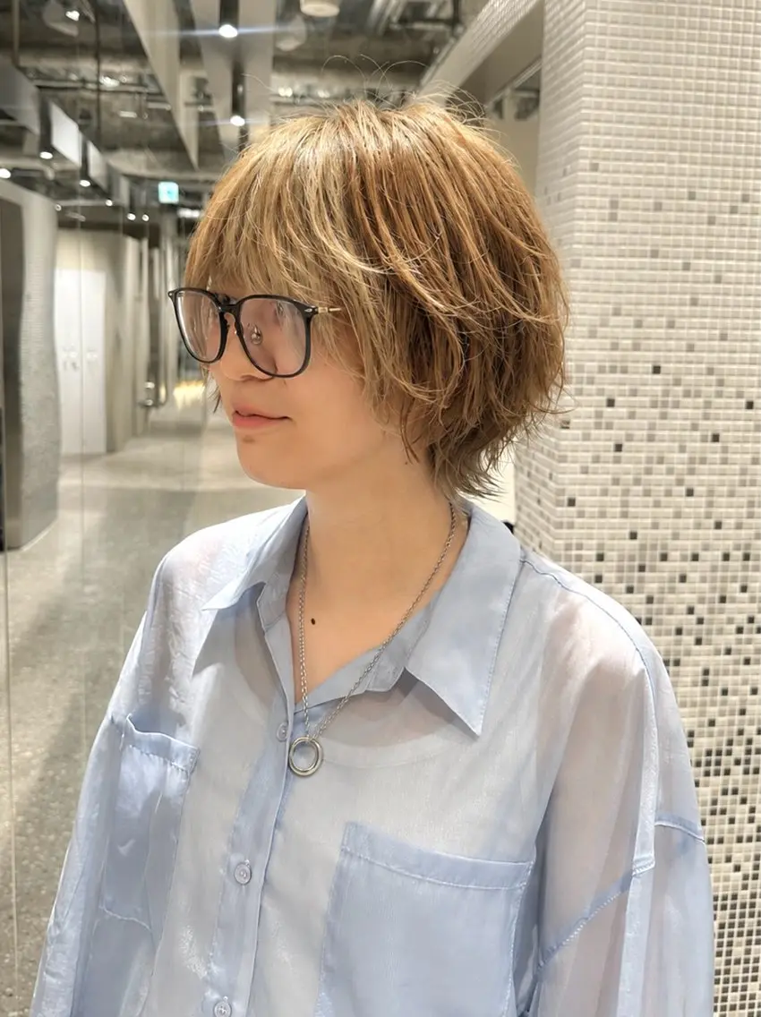 ミディアム カラー メンズ 渋谷  中性ヘア あかりのヘアスタイル