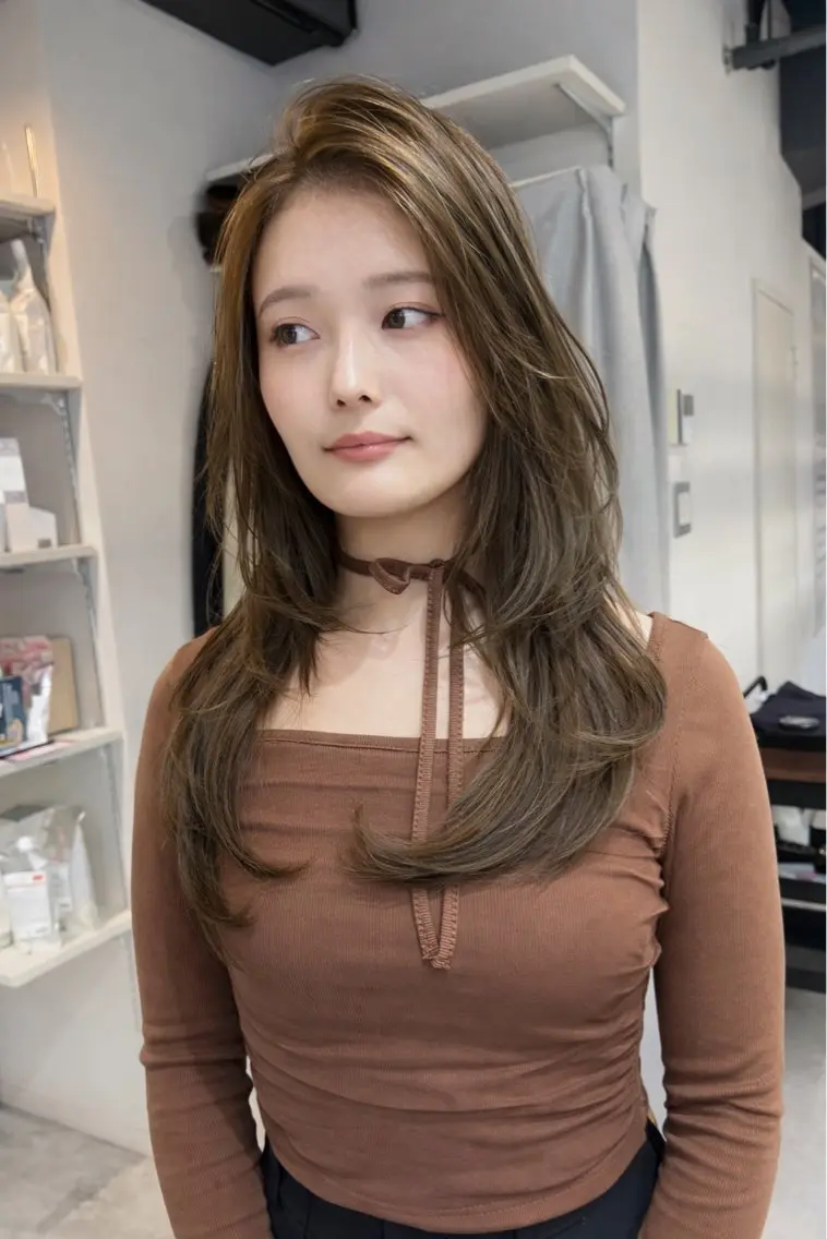ロング 恵比寿韓国レイヤー× 艶透明感カラー大場のヘアスタイル