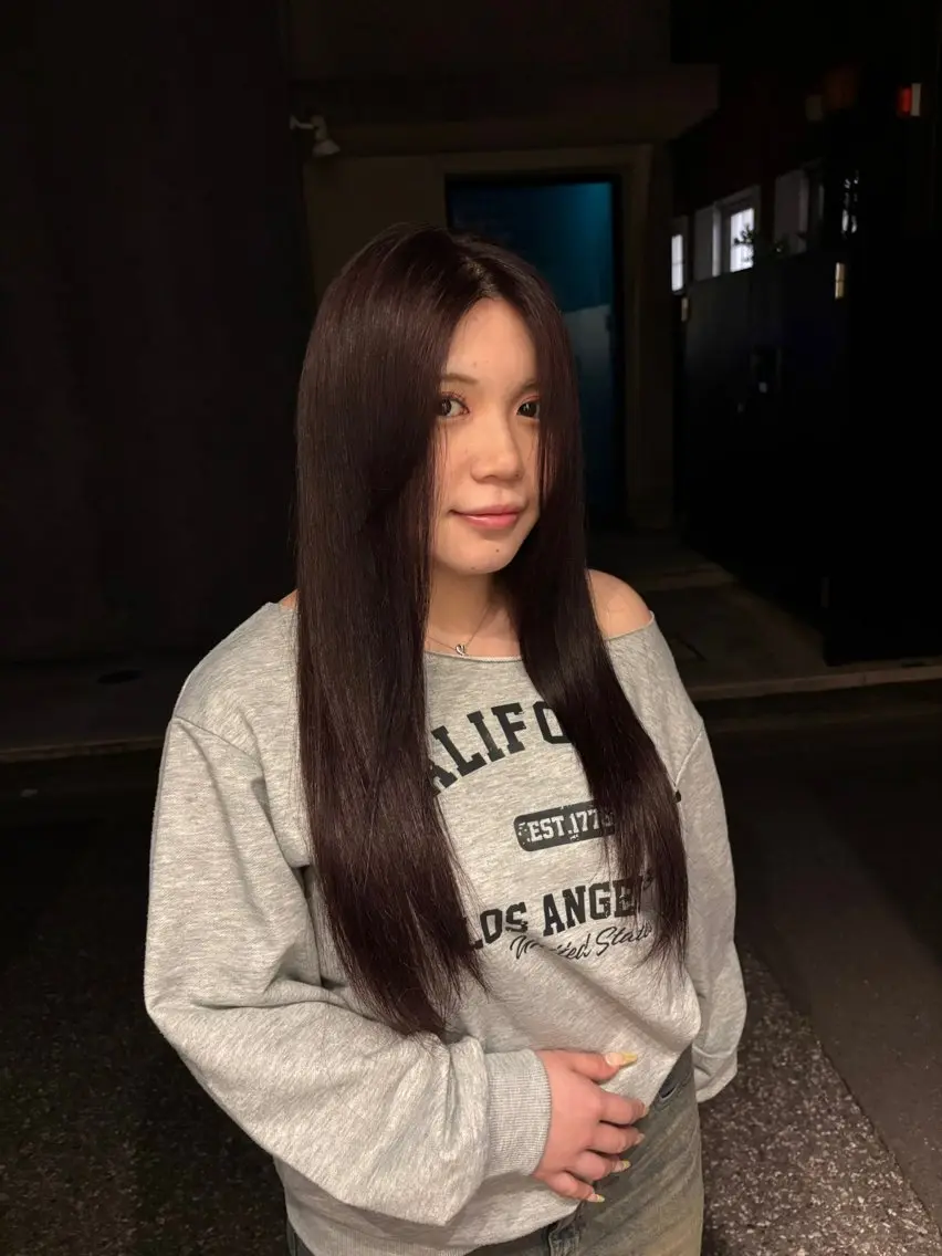 ロング カラー ピンクカラー 管原 空和のヘアスタイル