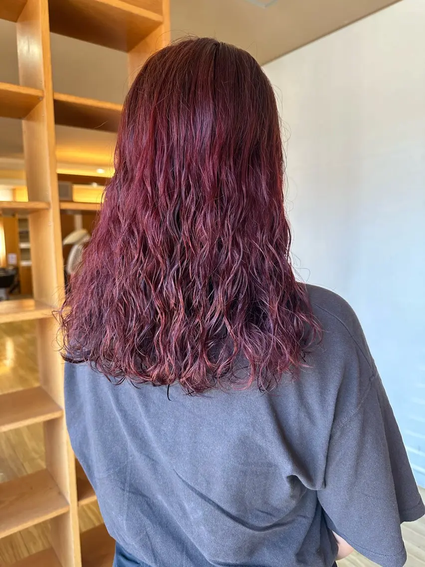 セミロング カラー パーマ セミロングパーマ ペッツ本店 スタイリスト増田ゆきのヘアスタイル