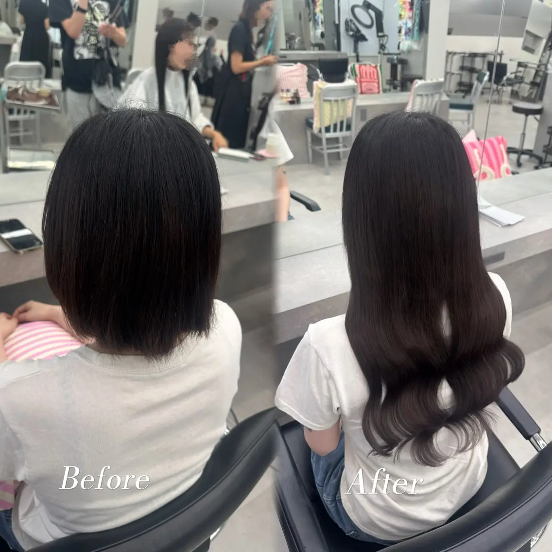 ロング シールエクステ エクステ 顔周りカット ハイライト ロング カット エクステ 横浜 エクステ🎀/ カラー🌙┊︎もものヘアスタイル