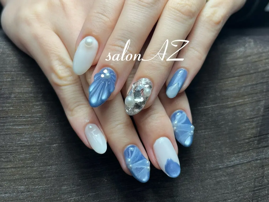 ネイル アートネイル 長さ出し フットネイル フレンチネイル ジェルネイル salon AZのネイルデザイン