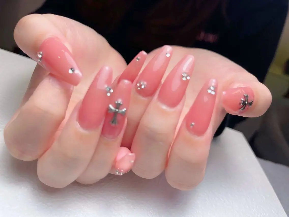 ネイル アートネイル オーロラネイル 長さ出し フレンチネイル ジェルネイル 中野駅から2分 MEO NAILのネイルデザイン