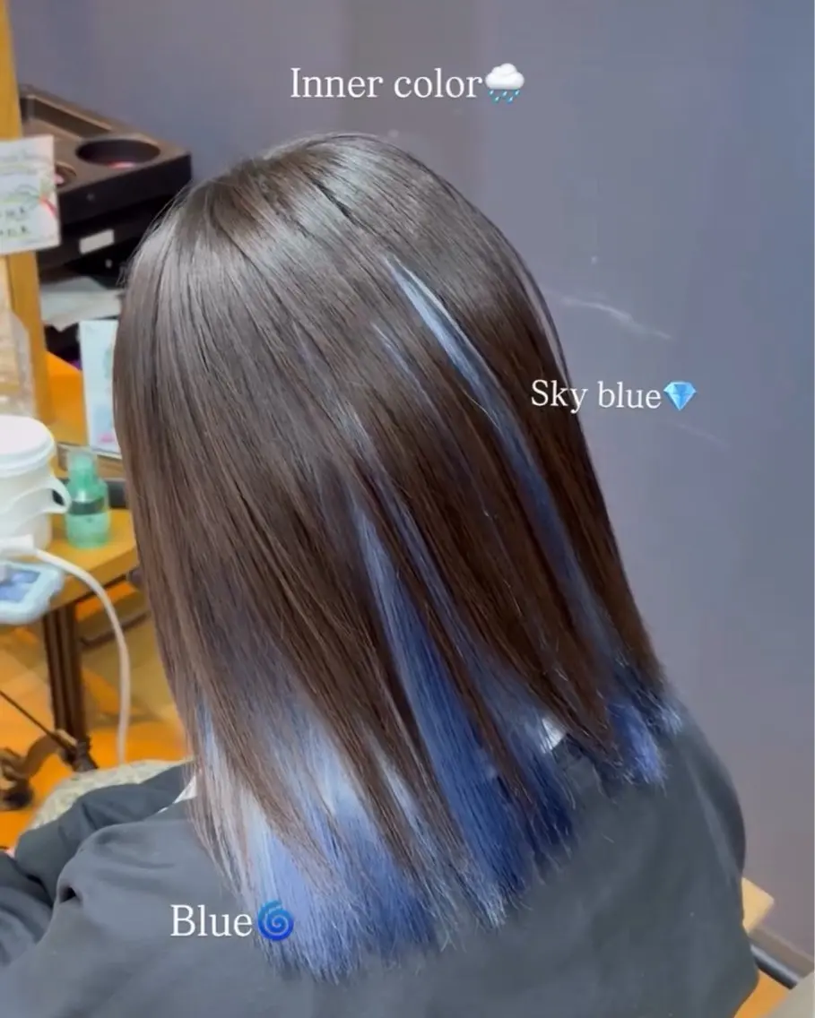 セミロング カラー カット ヘアカラー ハイトーン、カラー 特化⟡.·すわ☁️のヘアスタイル