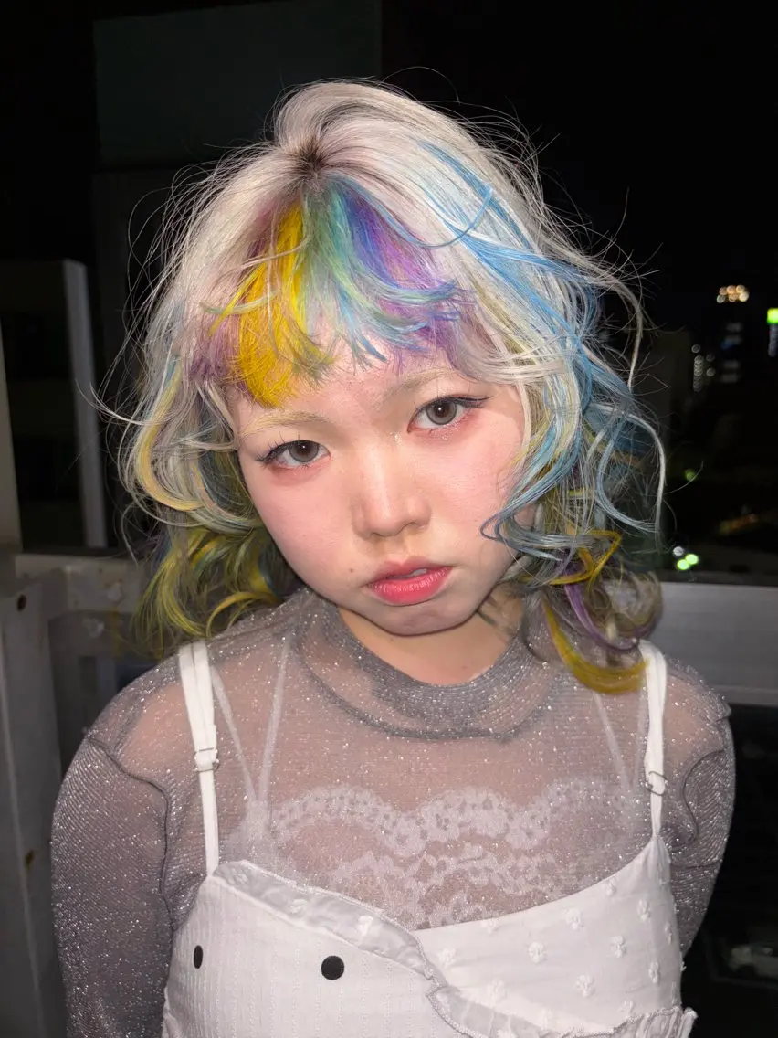 ミディアム カラー デザインカラー ユニコーンカラー ヘアカラー 名古屋/デザイン/ ブリーチ/松井亮磨のヘアスタイル