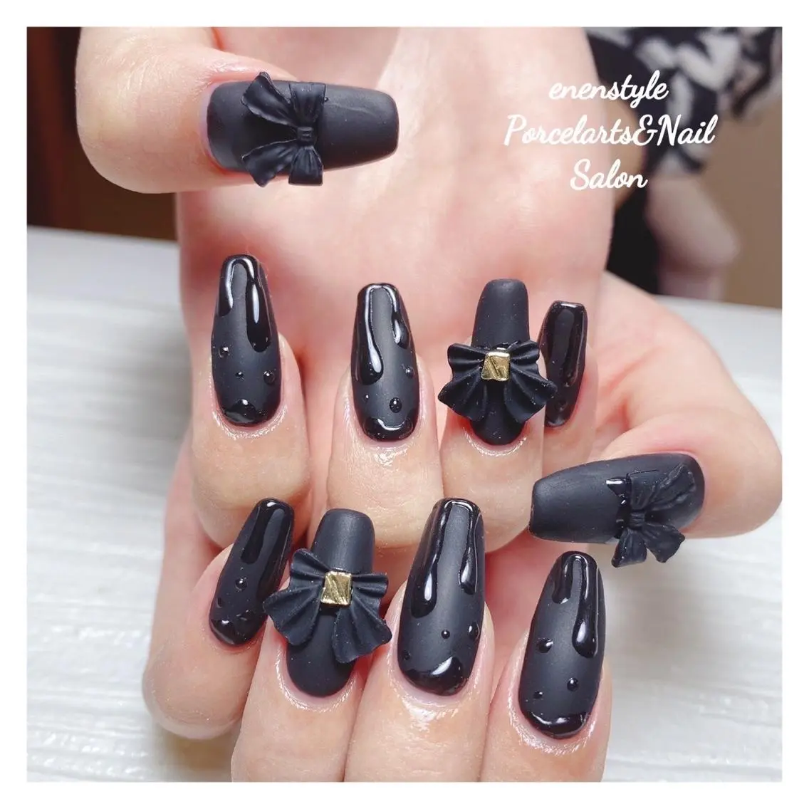 ミディアム ネイル 🐾enen style 🐾のネイルデザイン