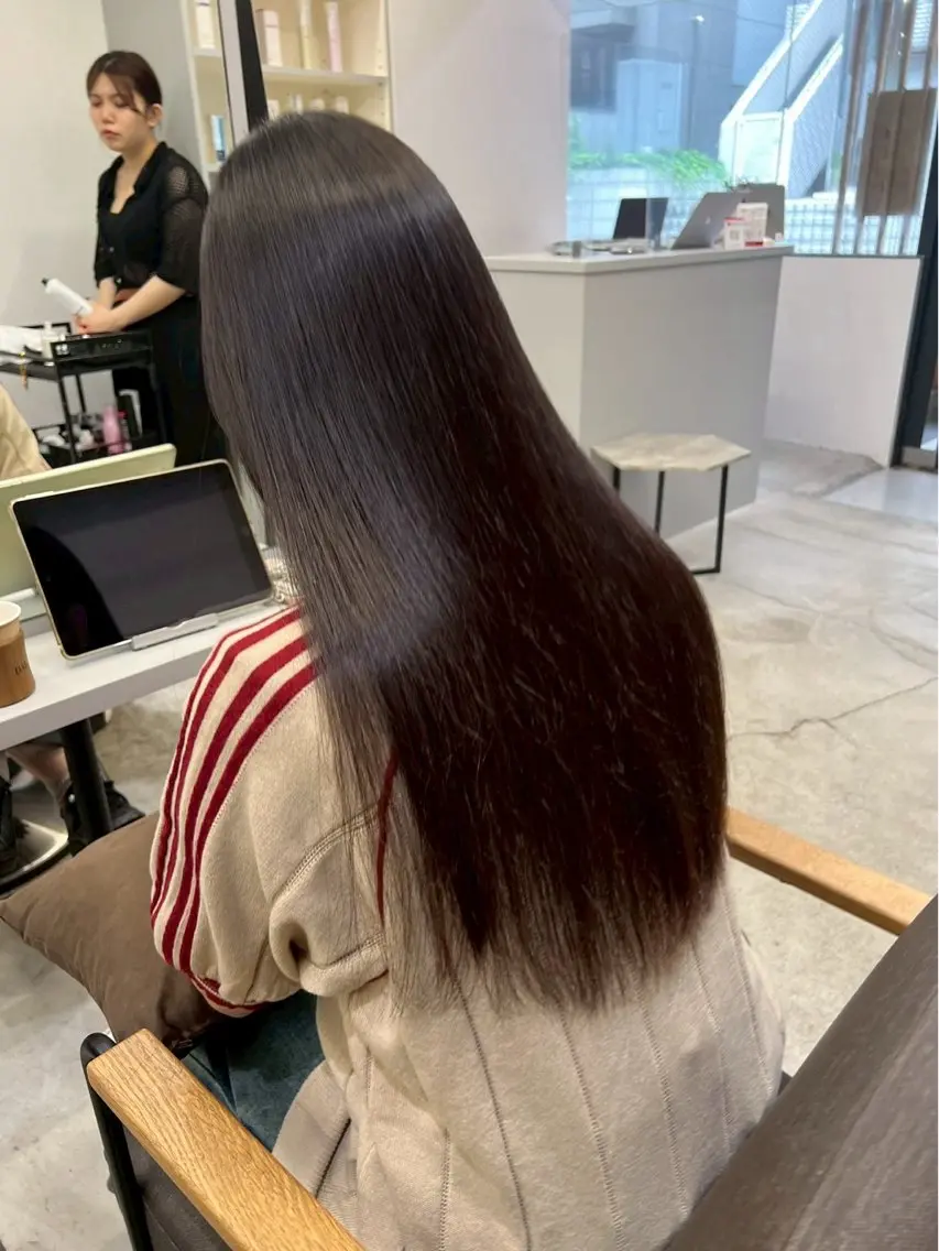 ロング パーマ 縮毛矯正 ハイトーンカラー が絶対可愛い✨泰聖✨のヘアスタイル