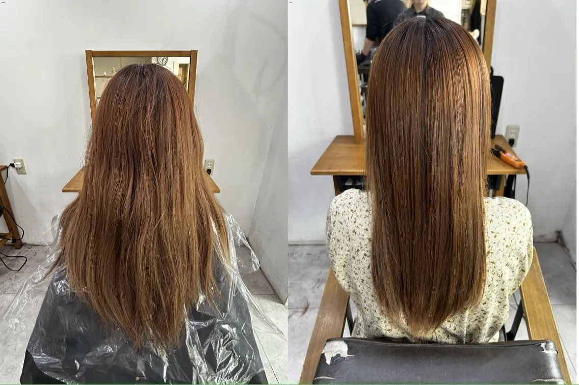ロング カット 縮毛矯正 ブリーチ×ストレート ✨️/立山  想太のヘアスタイル