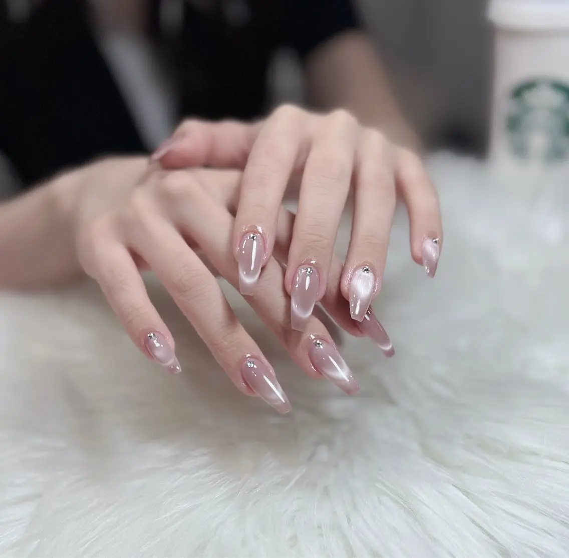 ネイル アートネイル オーロラネイル ジェルネイル 韓国ネイル ロングネイル ハンドネイル Nichi Nailsのネイルデザイン