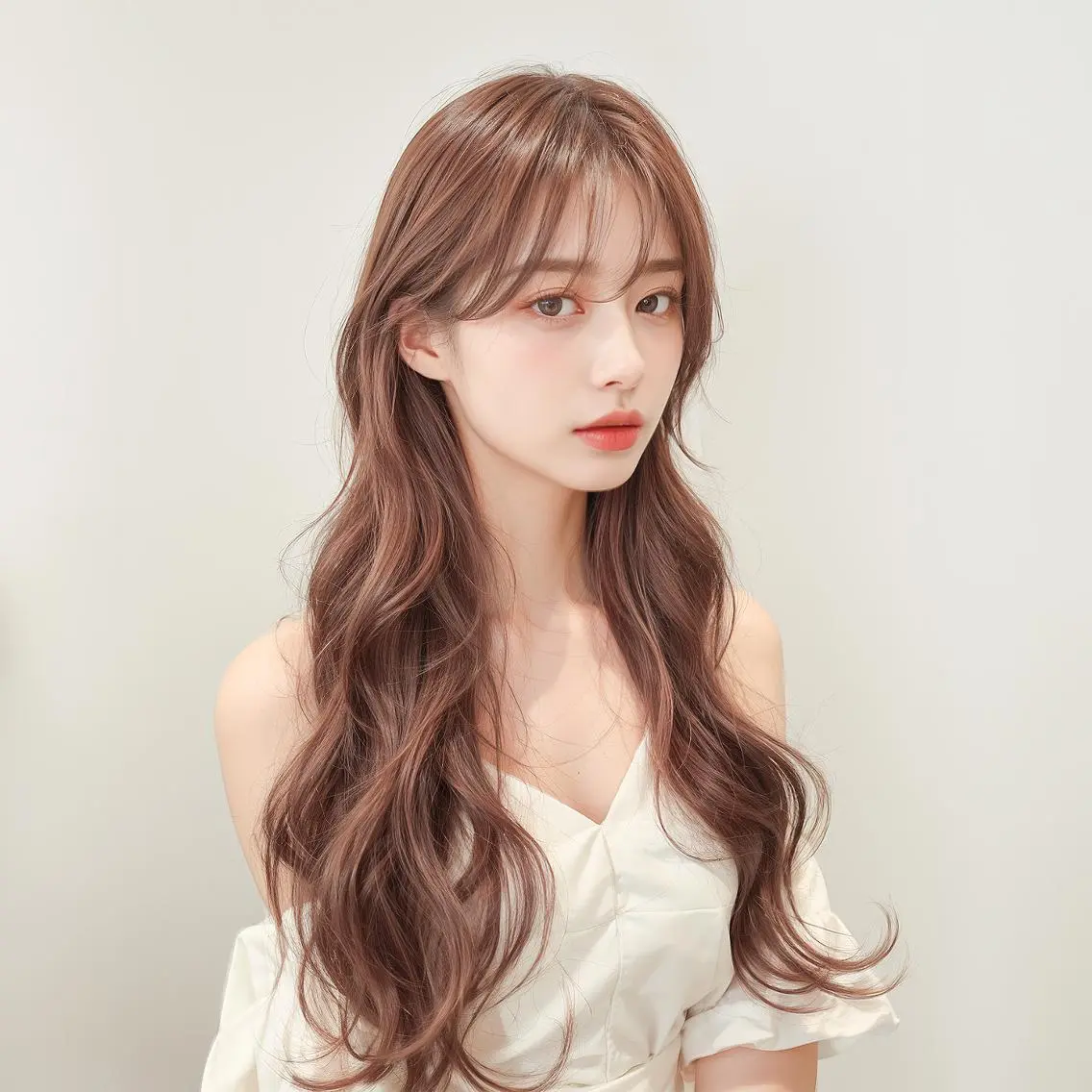 ロング 韓国風ヘア ワンホンヘア 小山田 彩美のヘアスタイル