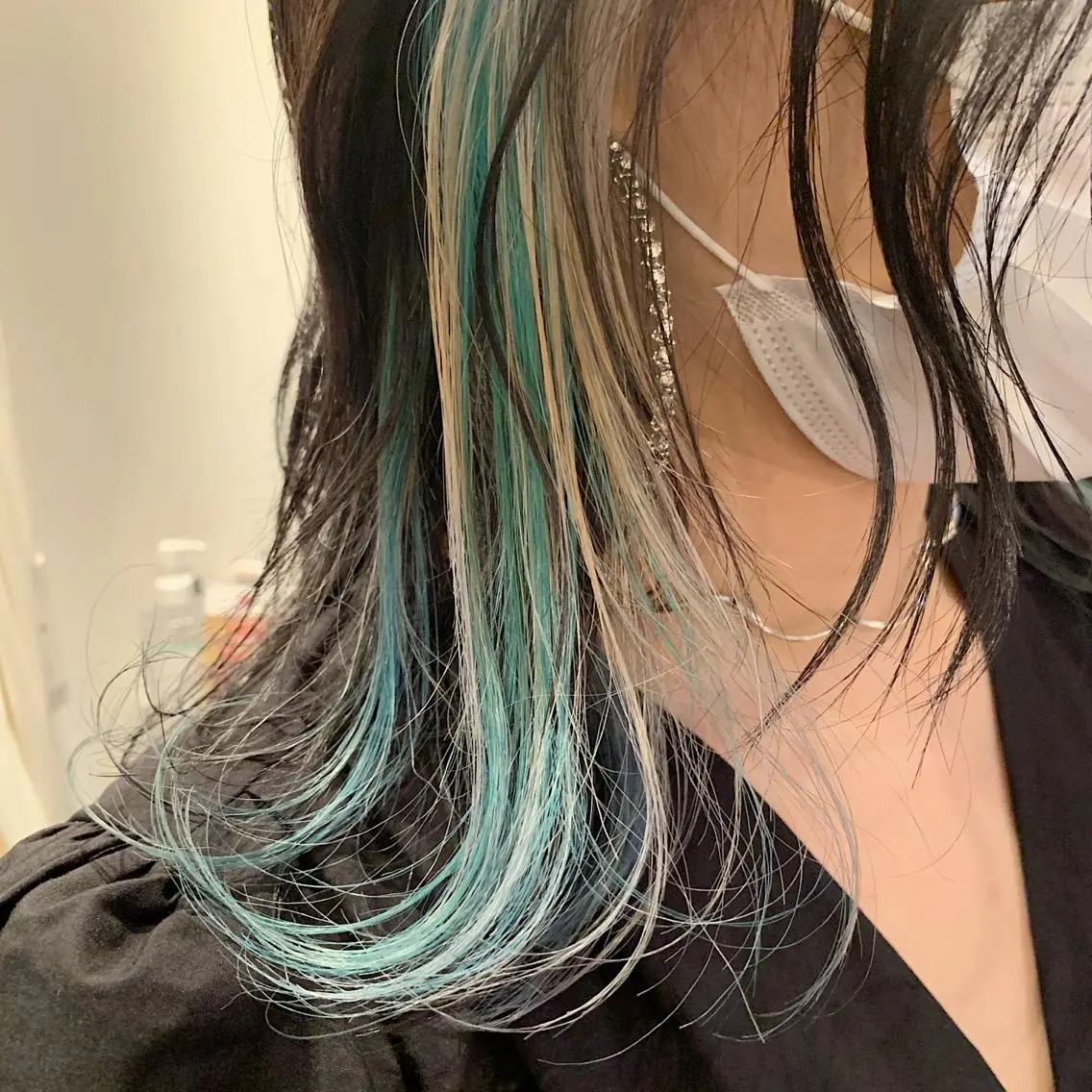 ミディアム カラー メンズ ミント スダユーヤ 💫推しカラーウルフのヘアスタイル