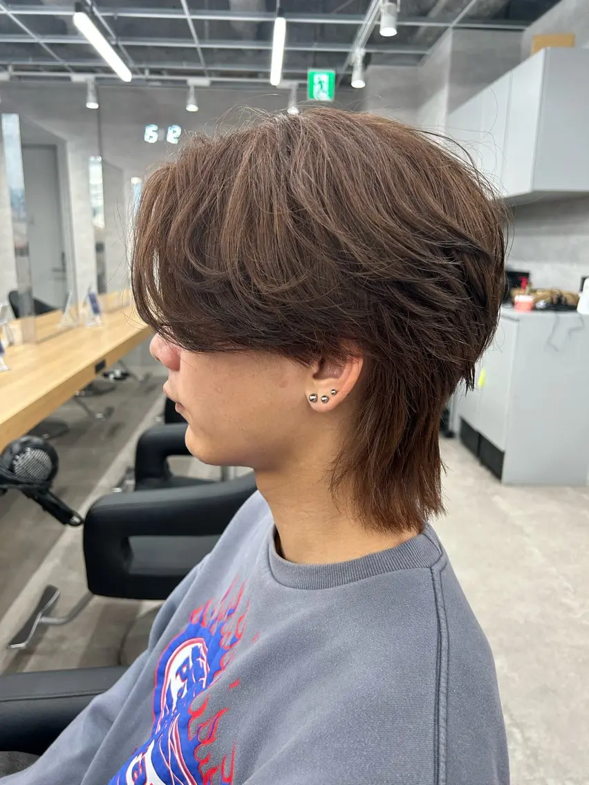 ショート カラー パーマ ヘアアレンジ メンズ キッズ 磯村 翔大のヘアスタイル