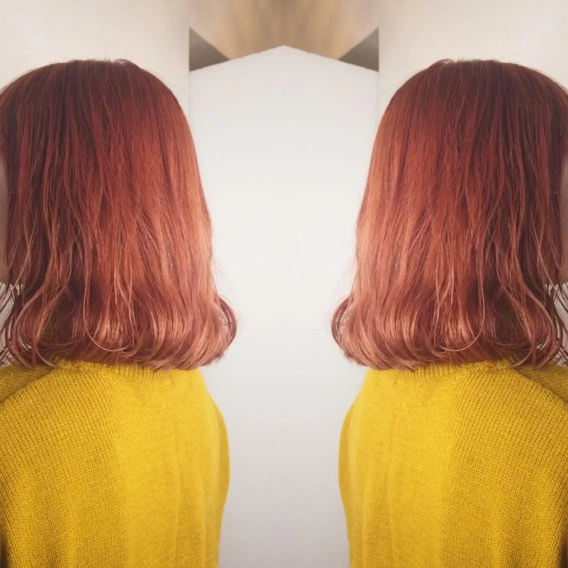 カラー ミディアム ヘアアレンジ ハイトーンカラー カット ヘアカラー トリートメント 竹内啓太 ボブのヘアスタイル