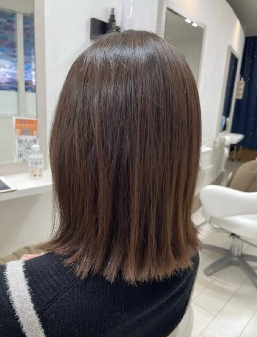 ミディアム ボブ 小顔カット カット アミーベル🧸🧡 本店✂️しおりのヘアスタイル