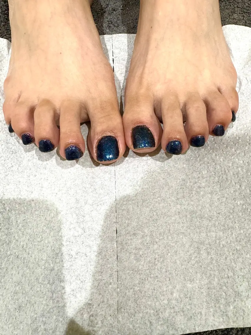 ネイル ブルー ラメ(グリッター) carnet nail💅のネイルデザイン