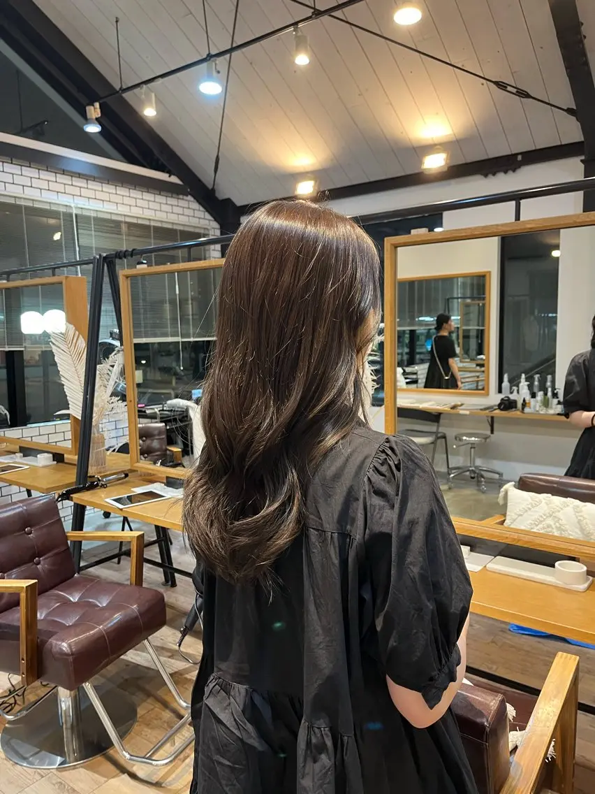 セミロング カラー ヘアカラー トリートメント SPUR ふうのヘアスタイル