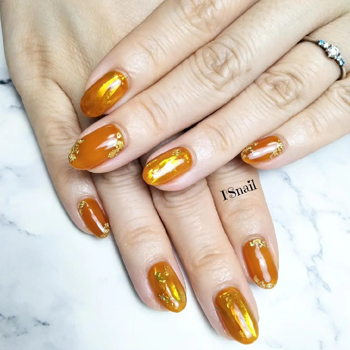 ネイル クリアネイル オレンジ I'S nail 佐野のネイルデザイン