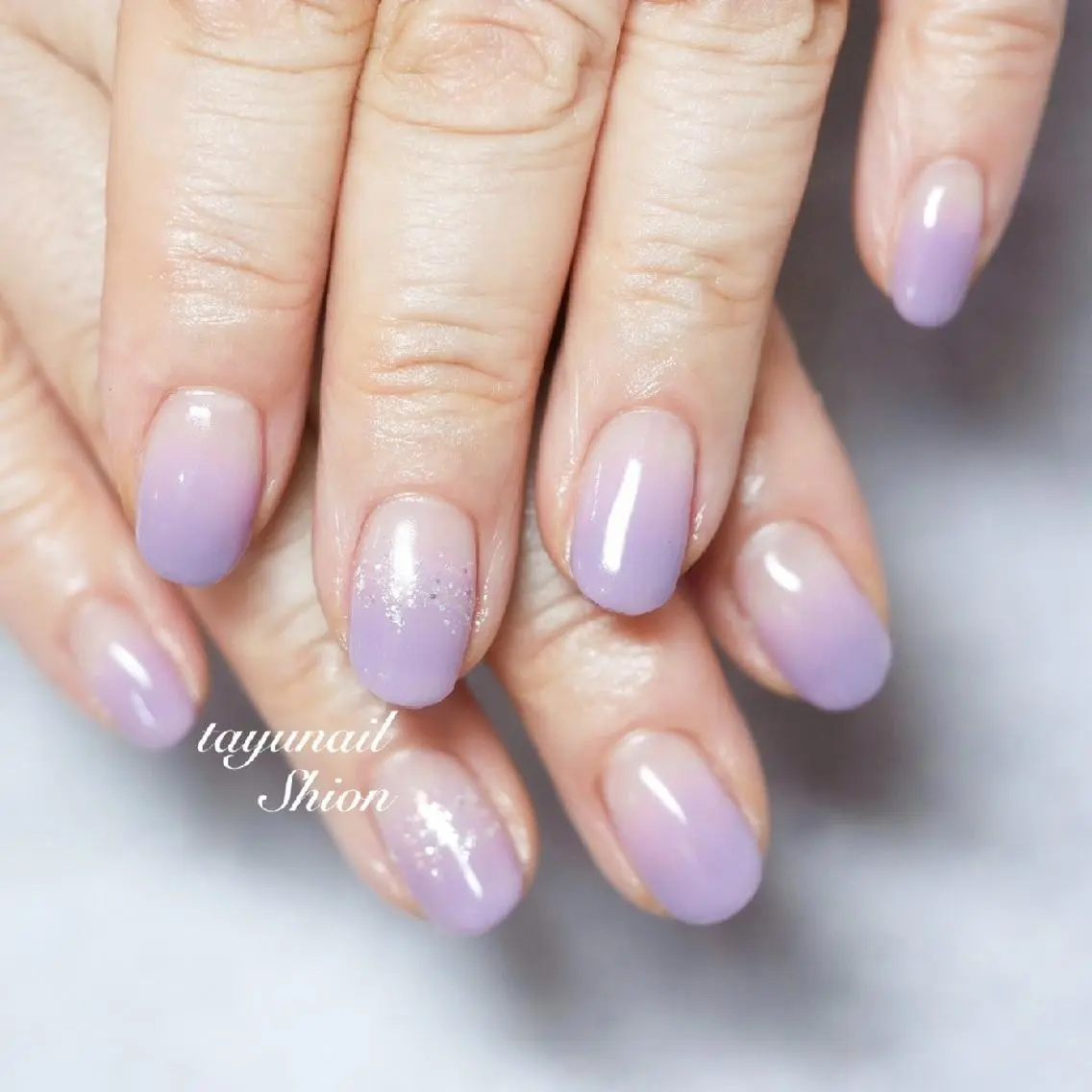 ネイル ブルー ジェルネイル グラデーション パラジェル パープル ネイルサロン 【たゆnail】のネイルデザイン