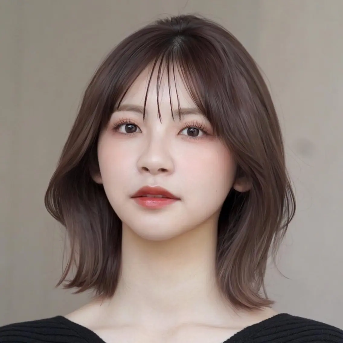 ミディアム ボブ くびれヘア カット ヘアカラー 栗原 瑞稀のヘアスタイル