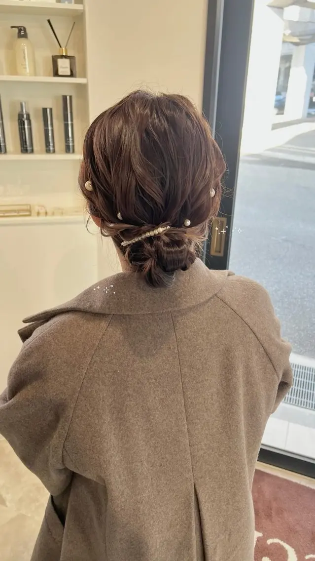 セミロング ヘアアレンジ ヘアセット 黒阪 なみのヘアスタイル
