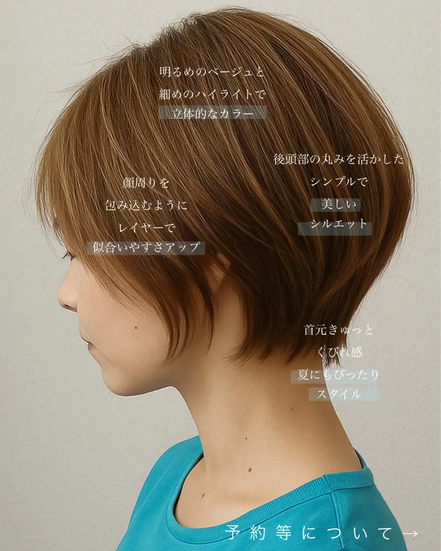 ショート カラー カット ヘアカラー NOPPO 和泉市 美容室／奥村　飛鳥のヘアスタイル