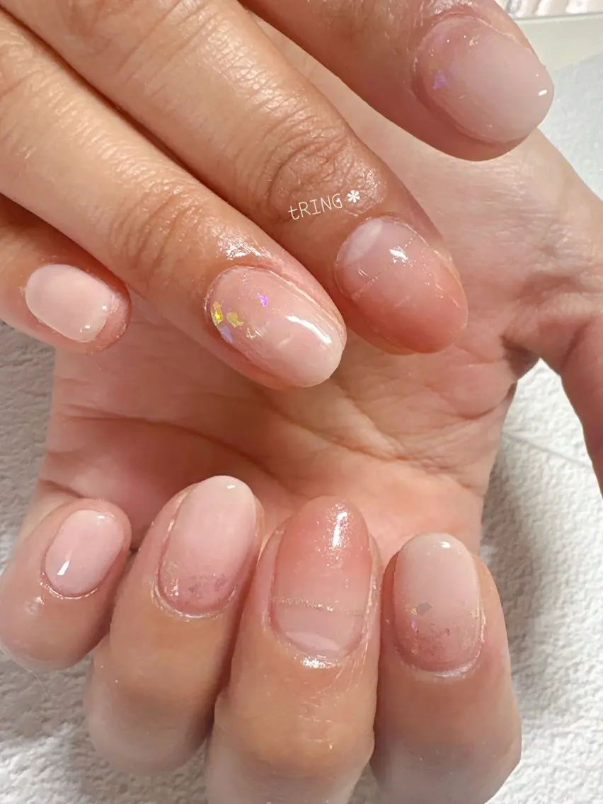 ネイル シンプルネイル ハンドネイル tRING＊ しいの木台のネイルデザイン