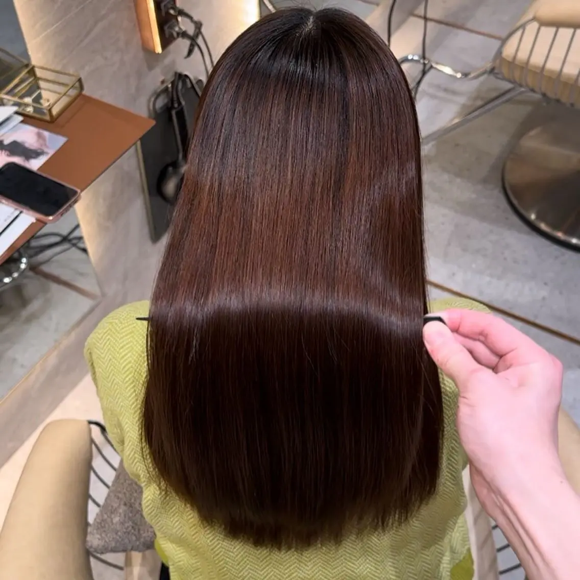 ロング カット 縮毛矯正 トリートメント ‎🤍髪質改善‎🤍 レイヤーカット‎🤍のヘアスタイル