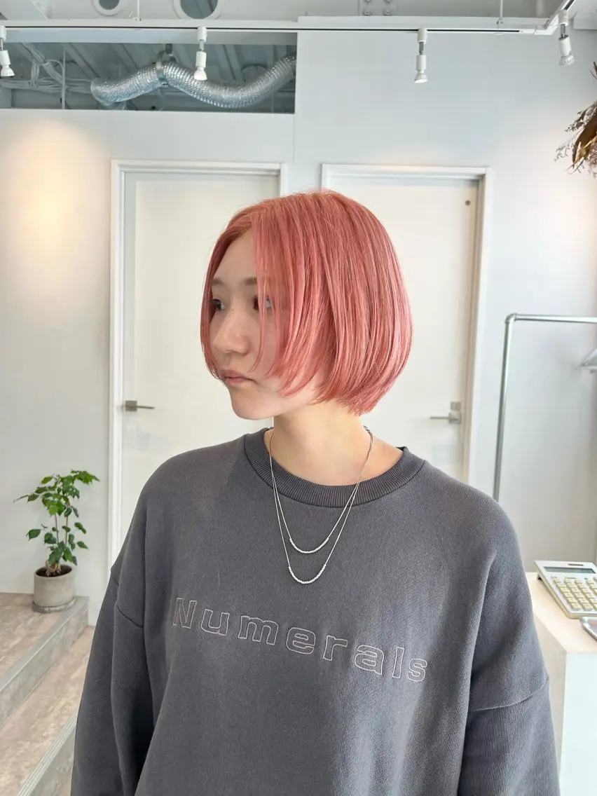 カラー ピンクカラー ヘアカラー トリートメント 山本 晶大のヘアスタイル