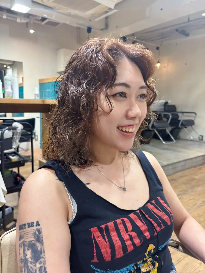 ミディアム パーマ カット パーマ kaito パーマ募集！🙌のヘアスタイル