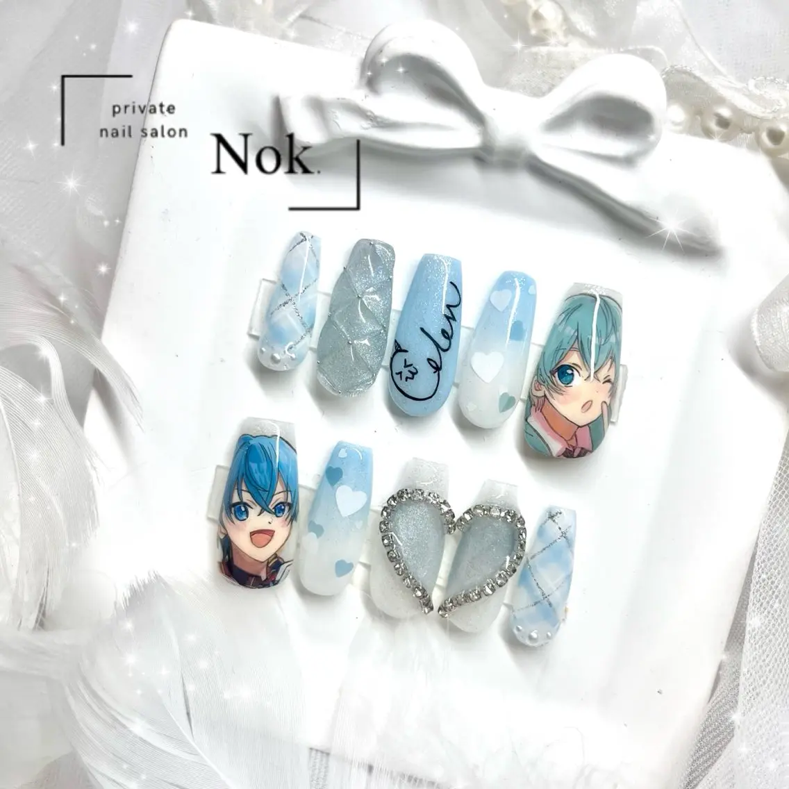 ネイル ハート ハンドネイル 池袋痛ネイル Nok. 渡辺のネイルデザイン