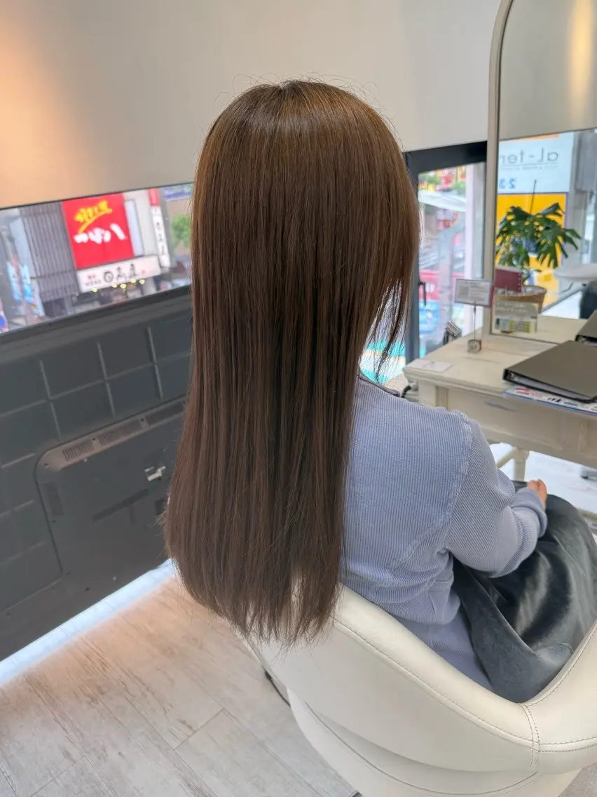 ロング ヘアカラー トリートメント 新籾 尚哉のヘアスタイル