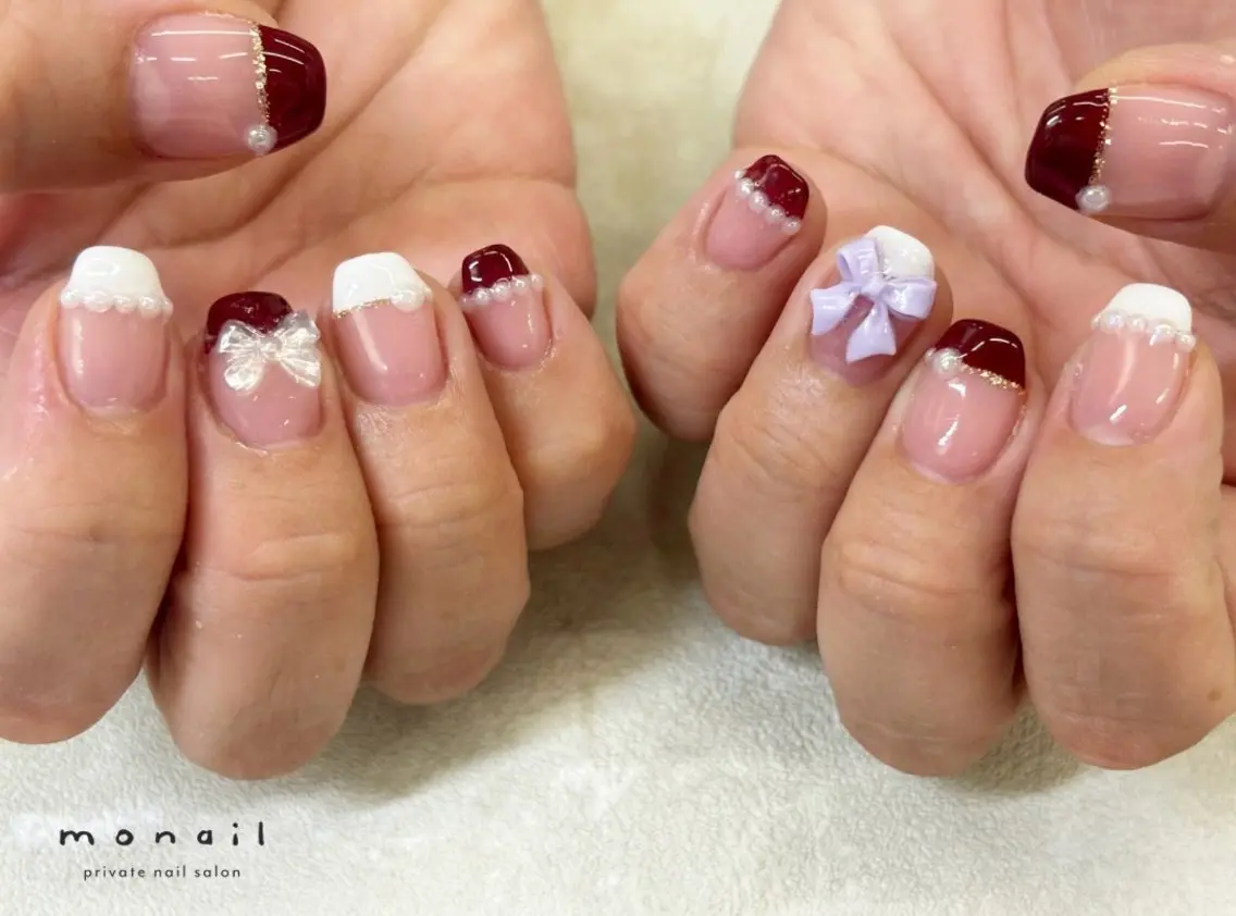 ネイル フレンチネイル ハンドネイル nail salon monailのネイルデザイン