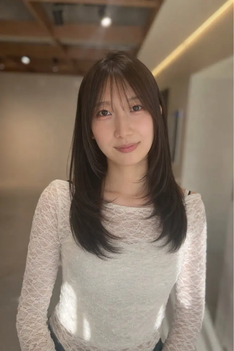セミロング カラー カット ヘアカラー トリートメント ニュアンスパーマ/ レイヤー/茶屋町のヘアスタイル