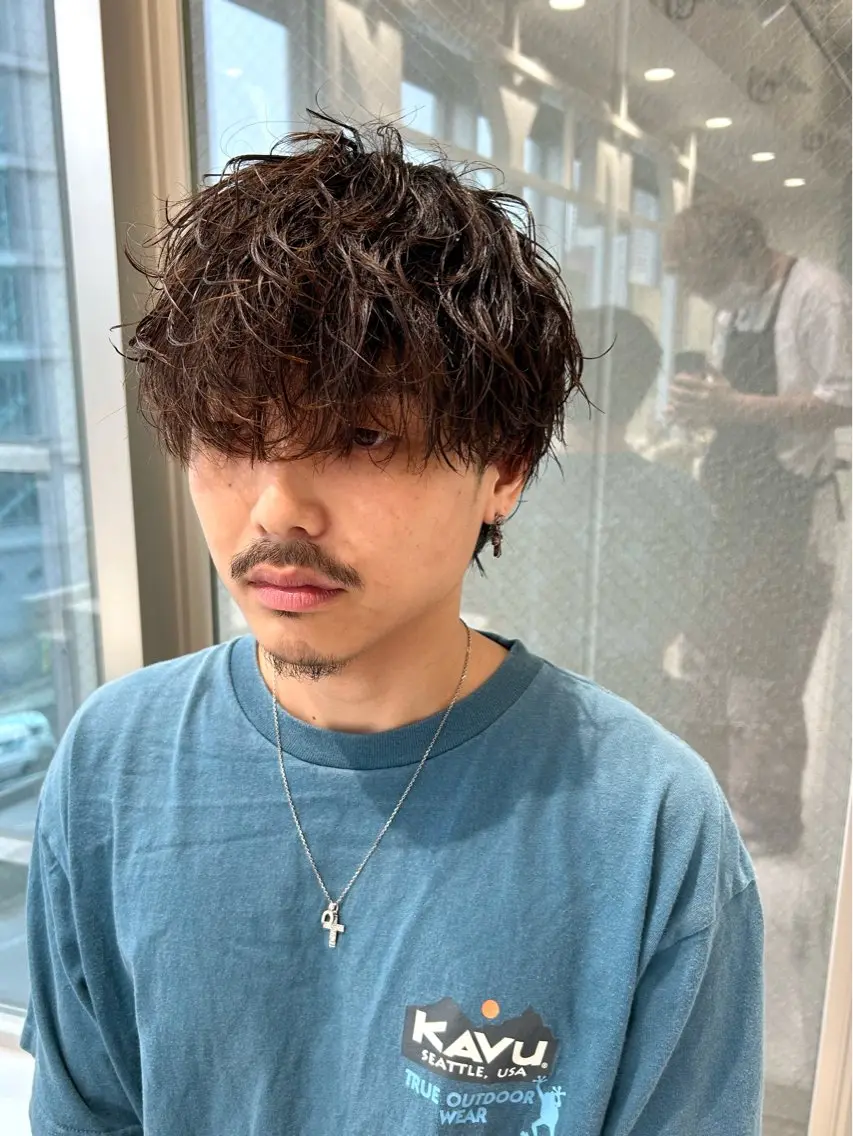 ミディアム パーマ メンズ メンズ特化❤️‍🔥 パーマ職人江口佳乃のヘアスタイル