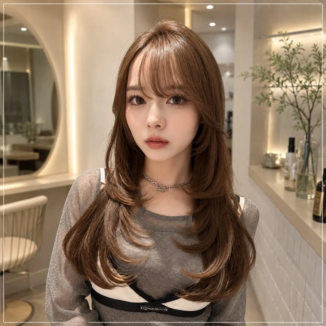 ロング カット ヘアカラー トリートメント 🦋韓国風レイヤー/ 艶髪矯正🦋凛太郎のヘアスタイル