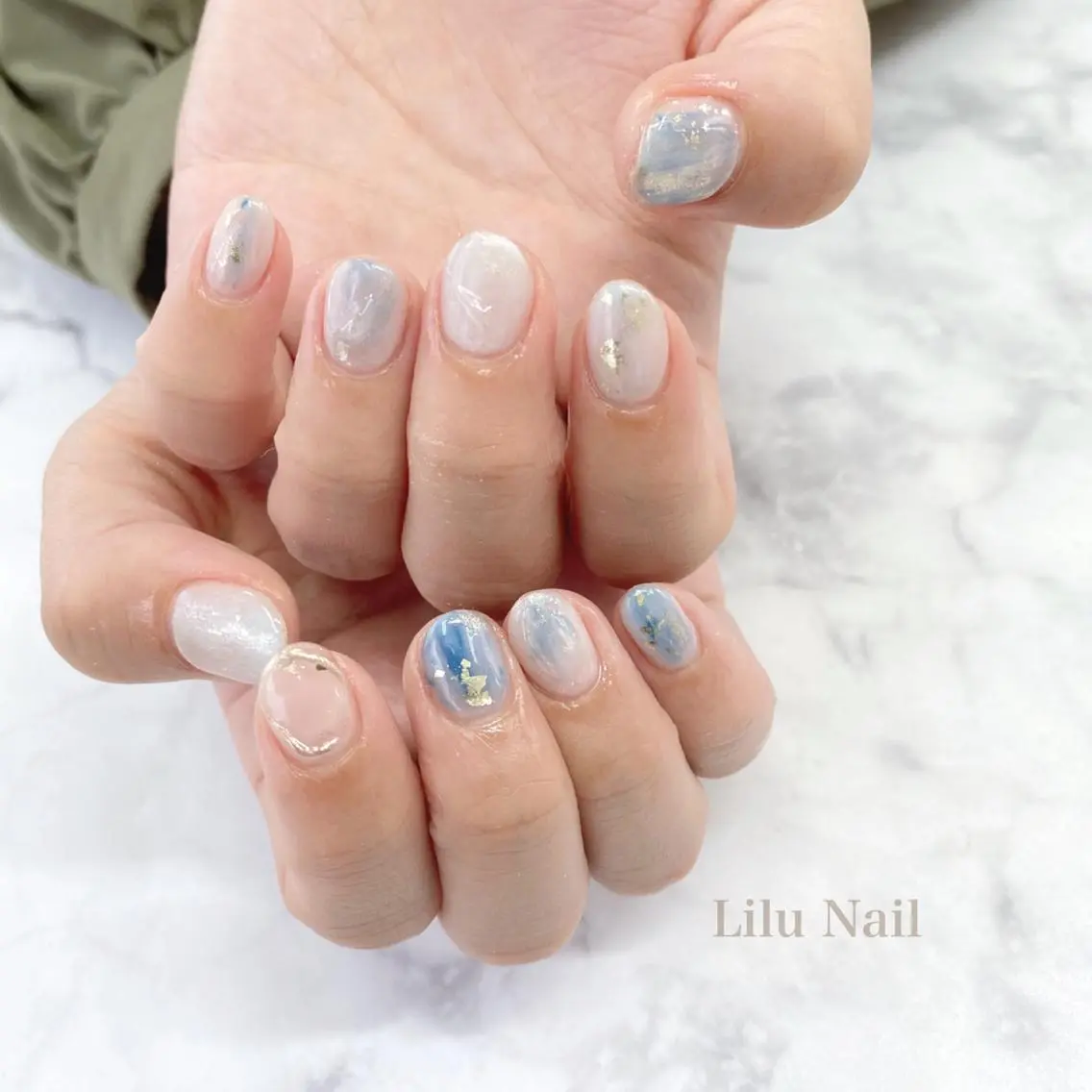 ネイル ニュアンスネイル モチの良さ◉ フィルインネイル♡のネイルデザイン